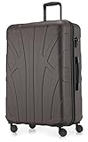 suitline - großer Hartschalen-Koffer Koffer Trolley Rollkoffer XL Reisekoffer, TSA, 76 cm, ca. 96-110 Liter, 100% ABS Matt, Titan